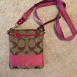 Pink Coach crossbody bag